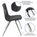 Black Student Stack Chair 16"