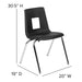 Black Student Stack Chair 18"