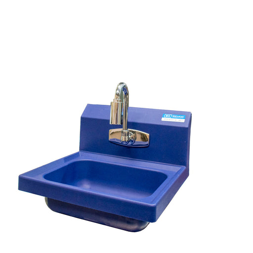 BK Resources APHS-W1410-1SFA Ion™ Blue Antimicrobial Hand Sink, 1 Hole,  14”x10” W/ Sensor Faucet Adapter