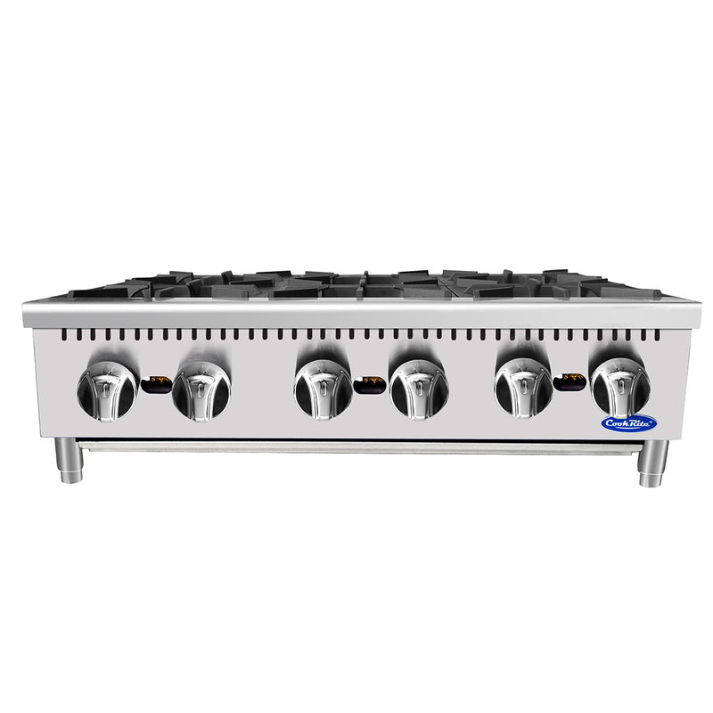 Atosa USA ATHP-36-6 Heavy Duty Stainless Steel 36-Inch Six Burner Hotplate - Natural Gas
