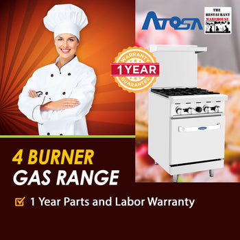 Atosa USA ATO-4B 24-Inch Four Burner Natural Gas Restaurant Range