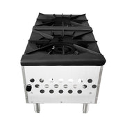 Atosa USA ATSP-18-2L 18-Inch Low Double Burner Stock Pot Stove - Natural Gas