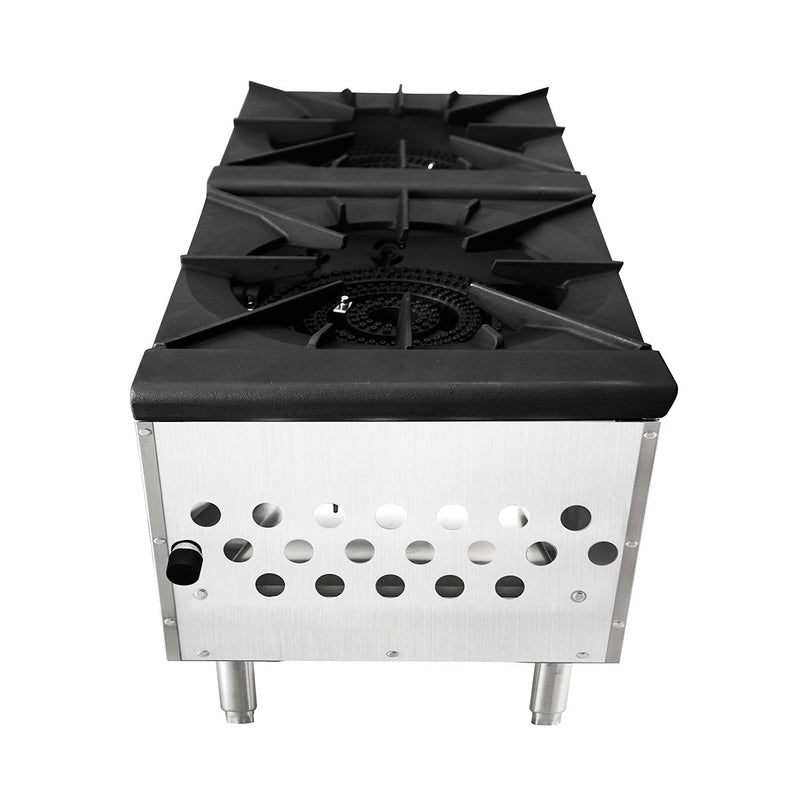 Atosa USA ATSP-18-2L 18-Inch Low Double Burner Stock Pot Stove - Propane