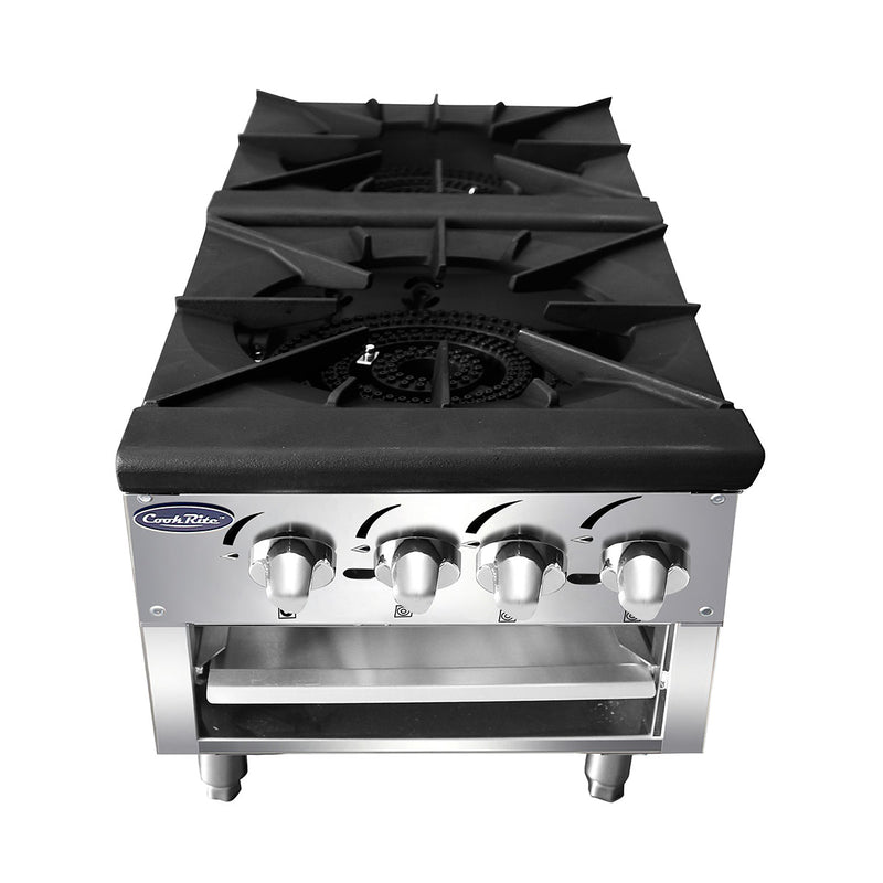 Atosa USA ATSP-18-2L 18-Inch Low Double Burner Stock Pot Stove - Natural Gas