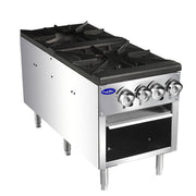 Atosa USA ATSP-18-2 Heavy Duty Stainless Steel 18-Inch Double Burner Stock Pot Stove - Natural Gas