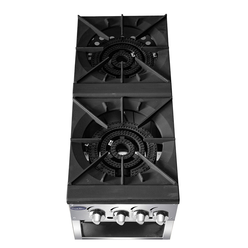 Atosa USA ATSP-18-2 Heavy Duty Stainless Steel 18-Inch Double Burner Stock Pot Stove - Propane