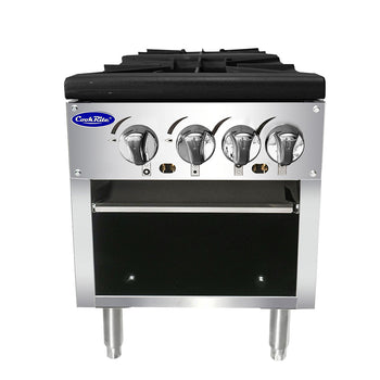 Atosa USA ATSP-18-2 Heavy Duty Stainless Steel 18-Inch Double Burner Stock Pot Stove - Natural Gas