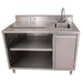 BK Resources BEVT-3084R 30'x 84" Enclosed Cabinet Base Beverage Table Sink On Right