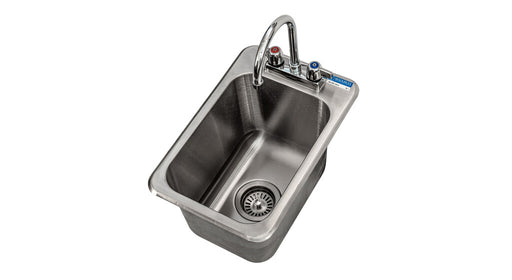 BK Resources BK-DIS-1014-10-P-G 1 Compartment Dropin Sink 10"x14"x10"D w/ Faucet