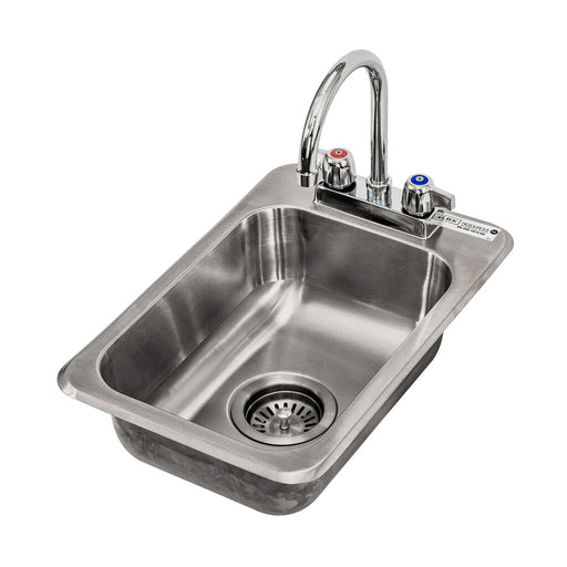 BK Resources BK-DIS-1014-5D-P-G 1 Compartment Dropin Sink 14"x10"x5"D  w/ Faucet