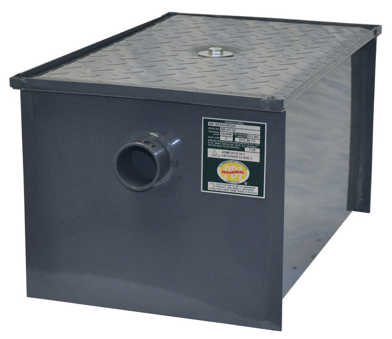 BK Resources BK-GT-40 40Lb/20Gpm Carbon Steel Grease Trap