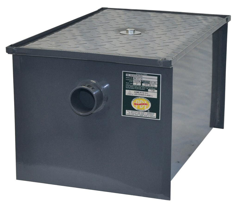 BK Resources BK-GT-8 8Lb/4GPM Carbon Steel Grease Trap