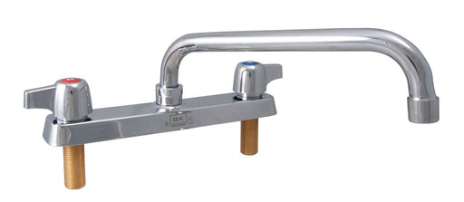 BK Resources BK8D-14-G Workforce Standard Duty Faucet, 14" Swing Spout, 8" O.C. Deck Mount