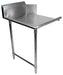 BK Resources BKCDT-72-L-SS 72" Clean Dishtable Left Side Stainless Steel Legs & Bracing