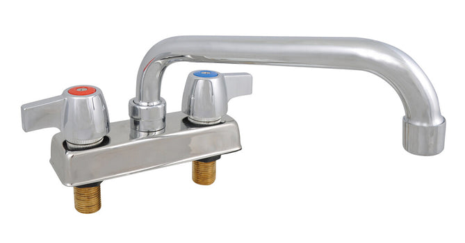 BK Resources BKD-12-G Workforce Standard Duty Faucet, 12" Swing Spout, 4" O.C.Deck Mount