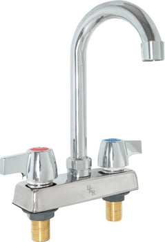 BK Resources BKD-5G-G WorkForce Standard Duty Faucet, 5"gooseneck spout, 4" O.C.Deck Mount