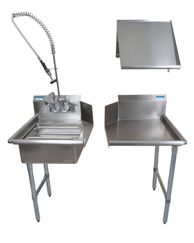 BK Resources BKDTK-48-R-G 48" Right Side Rinse Table Kit
