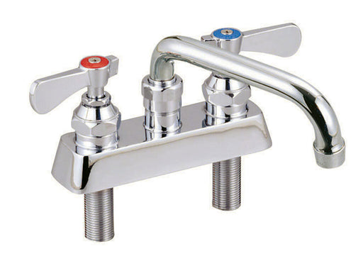 BK Resources BKF-4DM-10-G Optiflow Solid Body Faucet, 10" Swing Spout, 4" O.C. Deck Mount