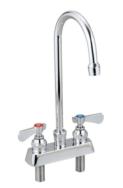 BK Resources BKF-4DM-5G-G OptiFlow Solid Body Faucet, 5" gooseneck spout, 4" O.C. deck mount