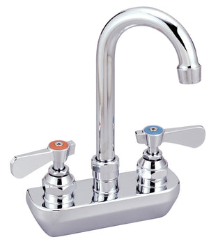 BK Resources BKF-4SM-3G-G Optiflow Cast Body Faucet, 3" Gooseneck Spout, 4" O.C. Splash Mount