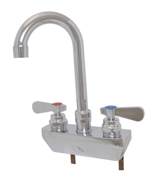 BK Resources BKF-4SM2-3G-G Optiflow Solid Body Faucet, 3" Gooseneck Spout, 8" O.C. Splash Mount