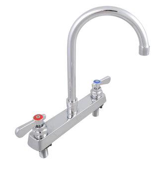 BK Resources BKF-8DM-3G-G Optiflow Solid Body Faucet,W/3.5" Gooseneck Spout, 8" O.C. Deck Mount