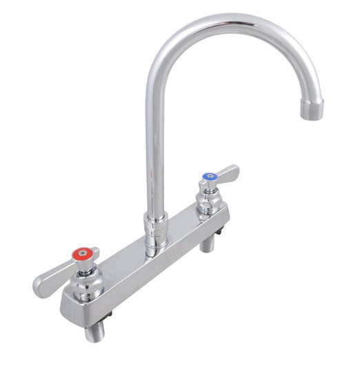 BK Resources BKF-8DM-8G-G Optiflow Solid Body Faucet, 8" Gooseneck Spout, 8" O.C. Deck Mount