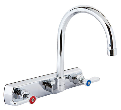 BK Resources BKF-8SM-3G-G Optiflow Solid Body Faucet, 3.5" Gooseneck Spout, 8" O.C. Splash Mount