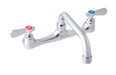 BK Resources BKF-8W-6-G Workforce Standard Duty Faucet, 6" Swing Spout, 8" O.C. Splash Mount