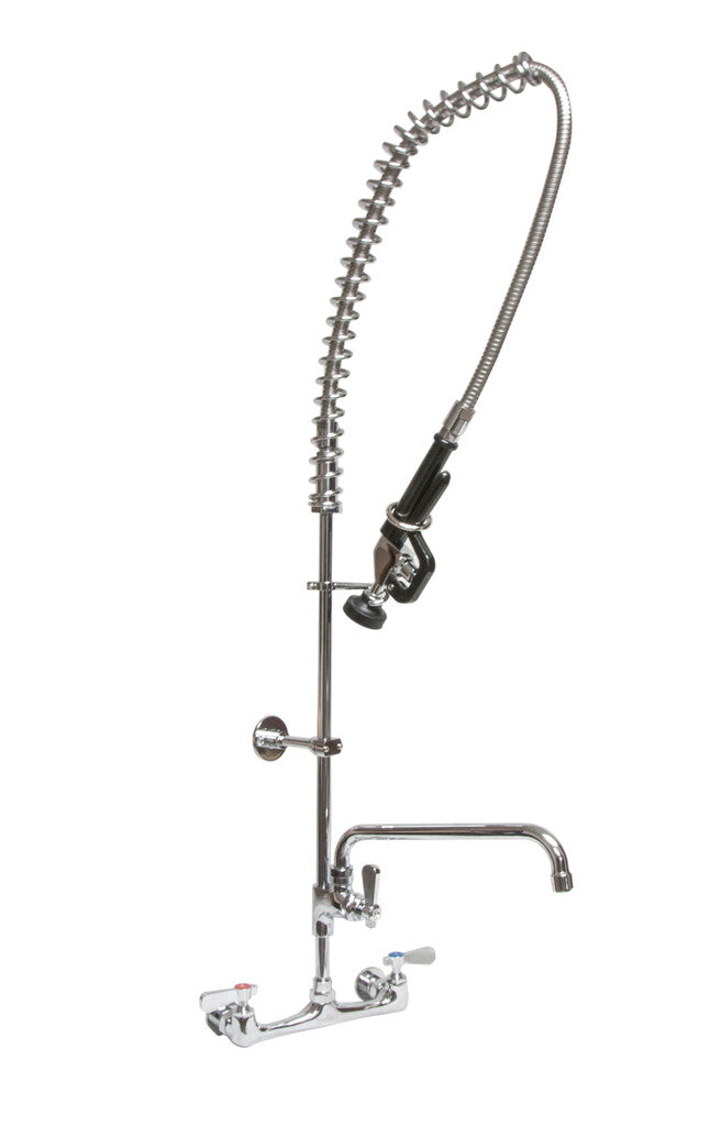 BK Resources BKF-VSMPR-WB-AF12-G 8" O.C. Workforce PreRinse 8" C/C Splash Mount with 12" Add-A-Faucet