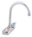 BK Resources BKF-W-5G-G WorkForce Standard Duty Faucet, 5"Gooseneck Spout,4" O.C.Splash Mount