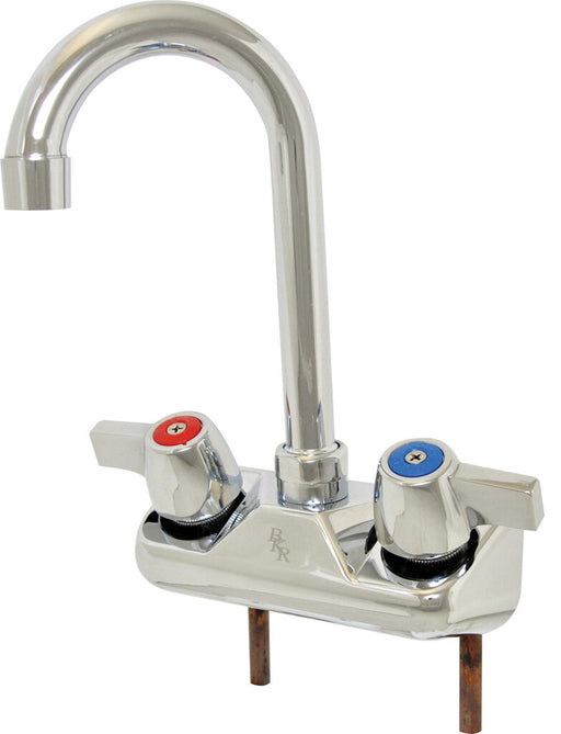 BK Resources BKF-W2-3G-G 4" O.C.WorkForce Shallow Splash Mount Faucet W/3.5" Gooseneck Spout