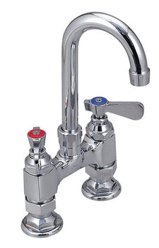 BK Resources BKF4HD-3G-G OptiFlow Heavy Duty Faucet, 3.5" gooseneck spout, 4" O.C. deck mount