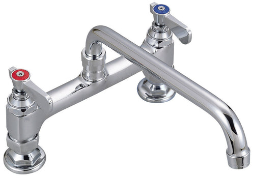 BK Resources BKF8HD-10-G Optiflow Heavy Duty Faucet, 10" Swing Spout, 8" O.C. Deck Mount