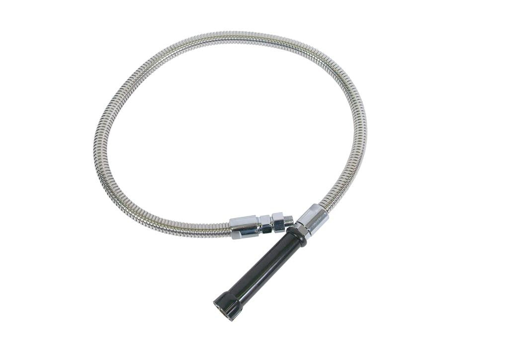 BK Resources BKH-15-G Mini Pre-Rinse 15" Stainless Steel Spray Hose, Includes Universal Adapter