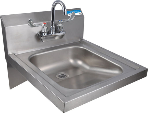BK Resources BKHS-ADA-S-P-G ADA Stainless Steel Hand Sink w/Faucet, 2 Holes 14”x16”x5”