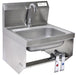 BK Resources BKHS-D-1410-1-BKK-PG Stainless Steel Hand Sink w/Knee Valve Brackets, Faucet 1 Hole