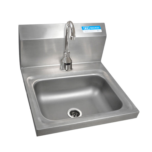 BK Resources BKHS-D-1410-1-P-G Stainless Steel Hand Sink w/ Sensor Faucet 1 Hole 1-7/8" Drain  