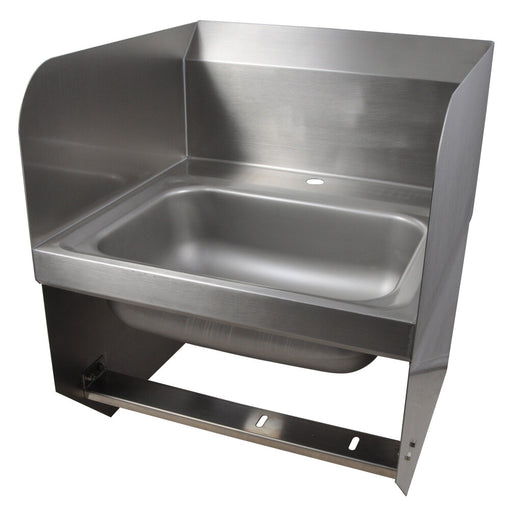 BK Resources BKHS-D-1410-1-SS-BKK Stainless Steel Hand Sink w/ Side Splashes, Knee Valve Brackets, 1 Hole 14”x10”x5”