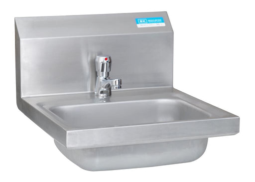 BK Resources BKHS-D-1410-1MF Stainless Steel Hand Sink w/Single Supply Metering Faucet 1Hole
