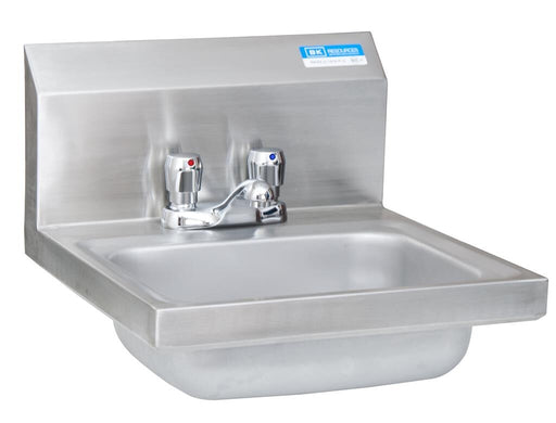 BK Resources BKHS-D-1410-4MF Stainless Steel Hand Sink w/ Dual Supply Metering Faucet 2 Holes
