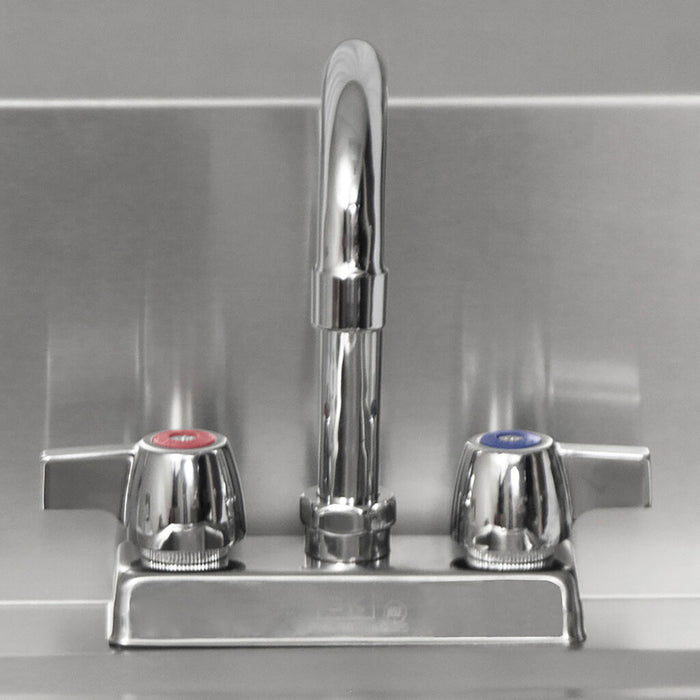 BK Resources BKHS-D-1410-PT-G Stainless Steel Hand Sink w/ Faucet, P-Trap 2 Holes 13-3/4"x10"x5"