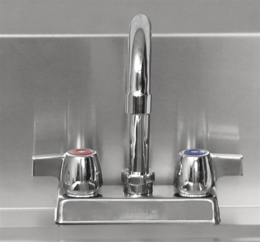 BK Resources BKHS-D-1410-SS-P-G Stainless Steel Hand Sink w/ Side Splashes, Faucet 2 Holes 14"Wx10"
