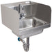 BK Resources BKHS-D-1410-SS-PT-G Stanless Steel Hand Sink w/ Side Splashes, Faucet P-Trap 2 Holes