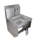 BK Resources BKHS-D-SS-1-BKK-PG Space Saver Deck Mount Hand Sink 1 Hole w/ Faucet & Knee Valve Bracket