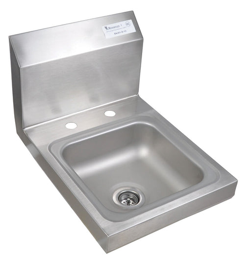 BK Resources BKHS-D-SS Space Saver Stainless Steel Hand Sink, 2 Holes, 9"W X 9"D X 4-3/8"