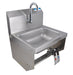 BK Resources BKHS-W-1410-1-BKKPG Stainless Steel Hand Sink w/Knee Valve Bracket, Faucet 1 Hole