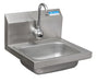 BK Resources BKHS-W-1410-1-P-G Stainless Steel Hand Sink w/Sensor Faucet, 1 Hole 1-7/8" Drain