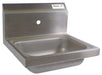 BK Resources BKHS-W-1410-1 Stainless Steel Hand Sink 1-7/8" Drain, 1 Hole 14”x10”x5”