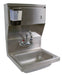 BK Resources BKHS-W-1410-4D-TD-PG Stainless Steel Hand Sink w/ Faucet Towel & Soap Disp 2 Holes 13-3/4x10”x5”